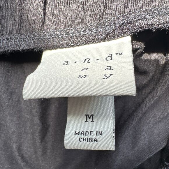 Midi Black Faux Wrap Skirt Womens Medium Stretch Pull On Elastic Waist - Picture 9 of 10